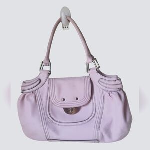 DKNY Women's Lavender Leather  Satchel Handbag